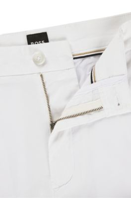 Slim-fit shorts in stretch-cotton twill, White