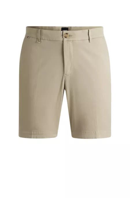 Slim-fit shorts in stretch-cotton twill