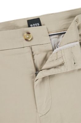 Slim-fit shorts in stretch-cotton twill, Light Beige