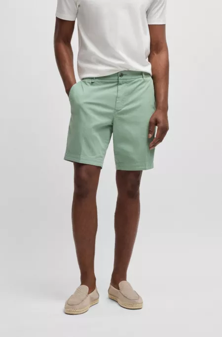 Slim-fit shorts in stretch-cotton twill