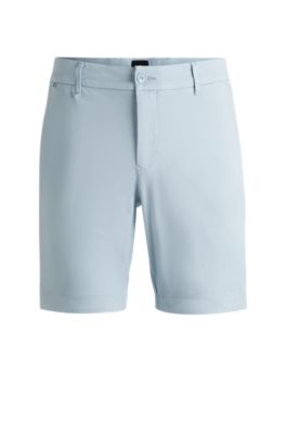 Slim-fit shorts in stretch-cotton twill, Light Blue