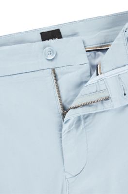 Slim-fit shorts in stretch-cotton twill, Light Blue