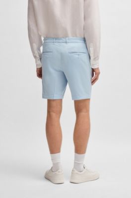 Slim-fit shorts in stretch-cotton twill, Light Blue