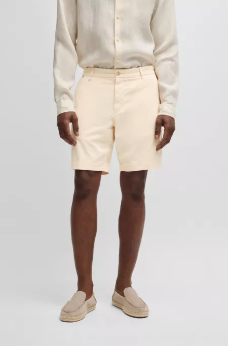 Slim-fit shorts in stretch-cotton twill