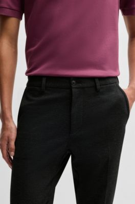 Slim-fit trousers salt-and-pepper stretch jersey