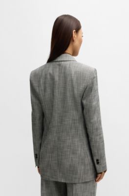 Regular-fit double-breasted blazer, Grey