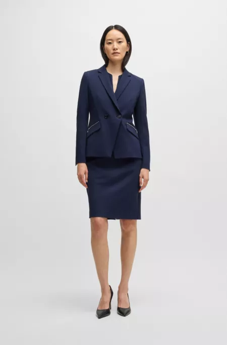 Slim-fit blazer with zipped pockets