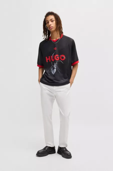 Slim-fit trousers in stretch-cotton gabardine