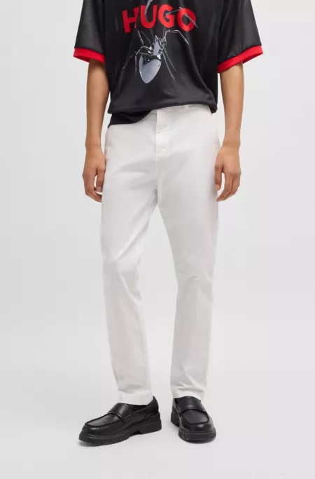 Slim-fit trousers in stretch-cotton gabardine