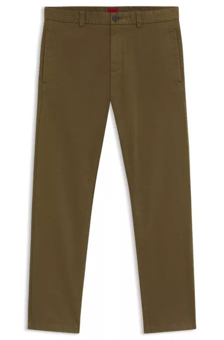 Slim-fit trousers in stretch-cotton gabardine