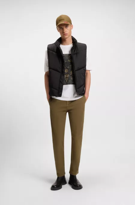 Slim-fit trousers in stretch-cotton gabardine