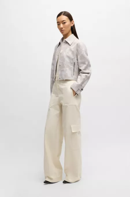 Relaxed-fit blazer with floral structure