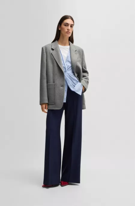 Oversize-fit blazer in melange wool
