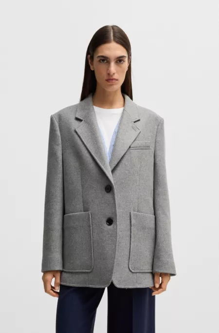 Oversize-fit blazer in melange wool