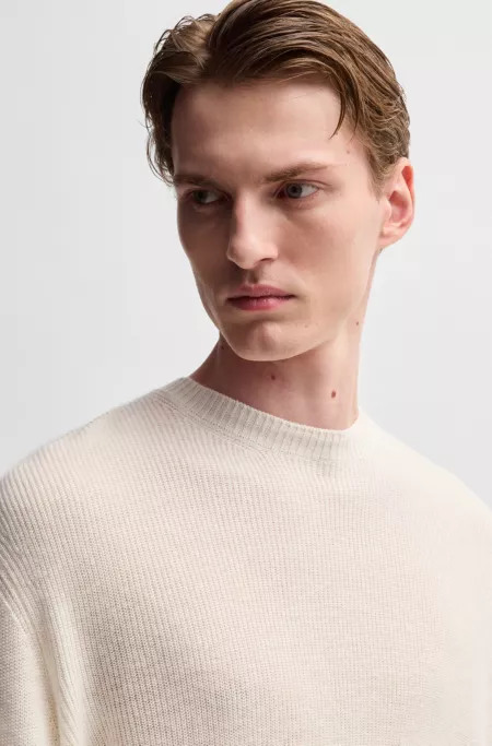 Regular-fit sweater in linen and cashmere