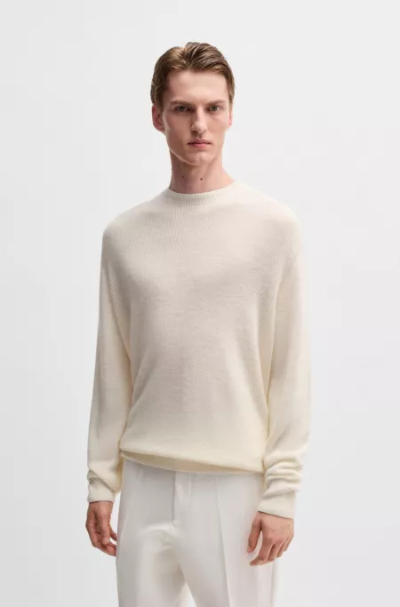 Regular-fit sweater in linen and cashmere