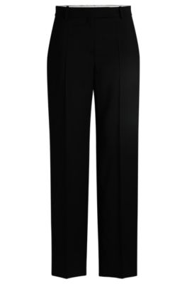 パンツ BOSS Woman Pants Black 50530900 001 BOSS - Straight-leg trousers in wool - Black