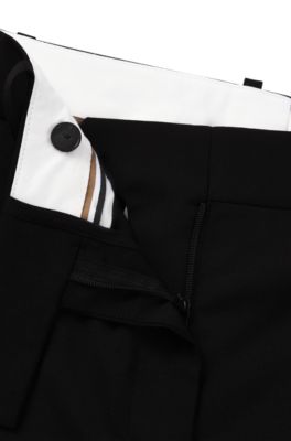 Straight-leg trousers in wool, Black