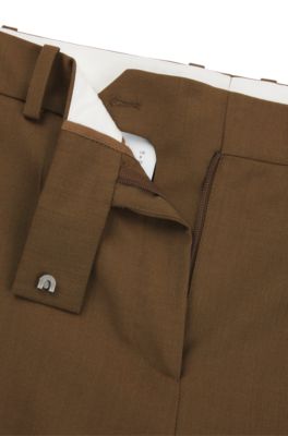 Straight-leg trousers wool