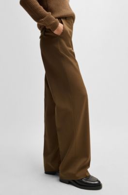 Straight-leg trousers wool
