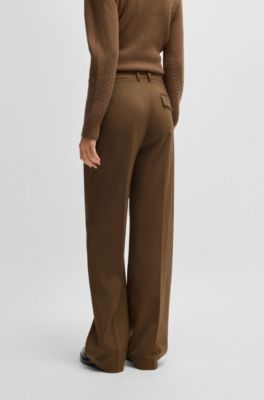 Straight-leg trousers wool