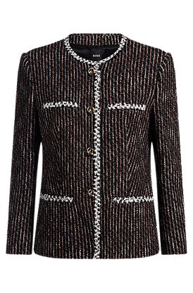 Veste Slim en tissu bouclette multicolore