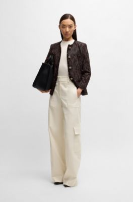 Slim-fit blazer in multicolored boucl&eacute;, Patterned