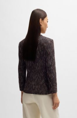 Slim-fit blazer in multicolored boucl&eacute;, Patterned