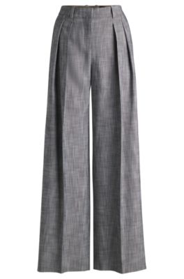 Regular-fit trousers with pleated front, Grey