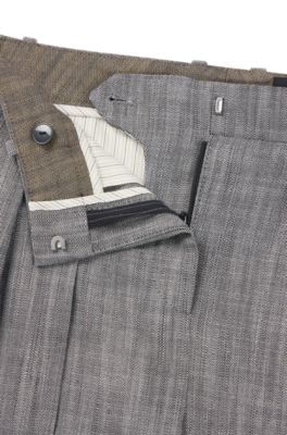 Regular-fit trousers with pleated front, Grey