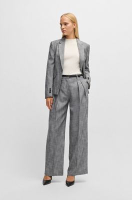 Regular-fit trousers with pleated front, Grey