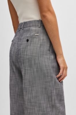 Regular-fit trousers with pleated front, Grey