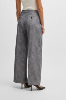 Regular-fit trousers with pleated front, Grey