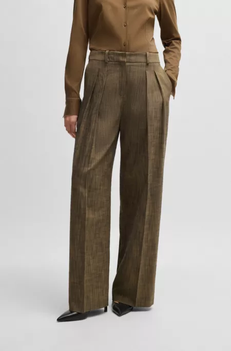 Regular-fit trousers with pleated front