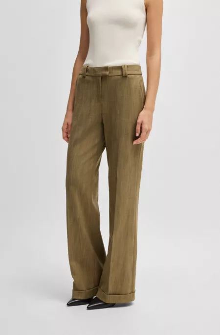 Regular-fit trousers in herringbone stretch fabric