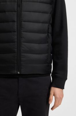 Packable gilet in water-repellent fabric, Black