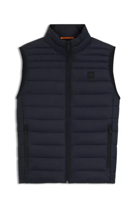 Packable gilet in water-repellent fabric
