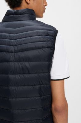 Packable gilet in water-repellent fabric, Dark Blue