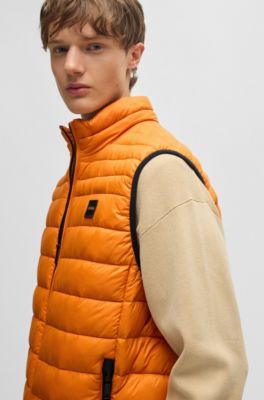 Packable gilet in water-repellent fabric, Light Orange
