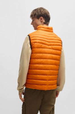 Packable gilet in water-repellent fabric, Light Orange