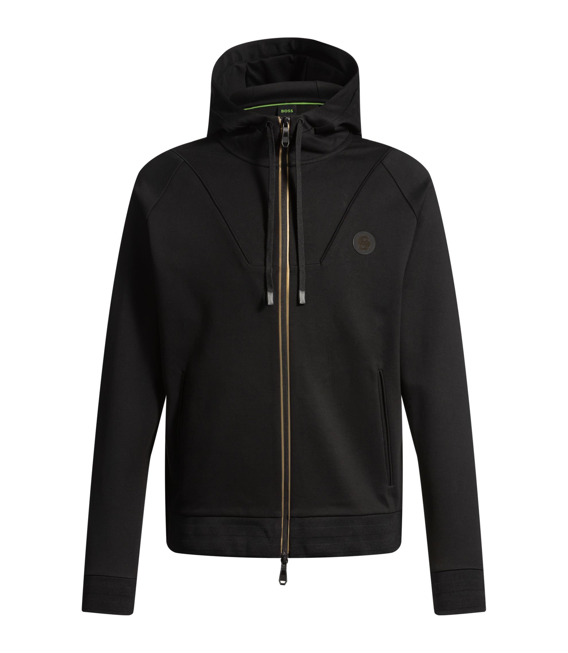 BOSS - Zip-up hoodie with Double B monogram - Black