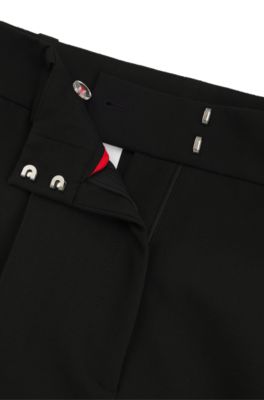 Regular-fit cargo trousers in stretch material, Black