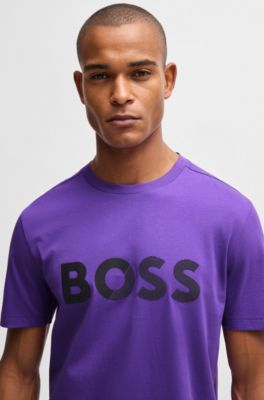 Cotton-jersey T-shirt with large logo