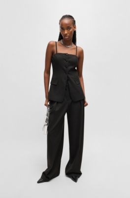 Regular-fit trousers in pinstripe stretch fabric, Patterned