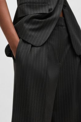 Regular-fit trousers in pinstripe stretch fabric, Patterned
