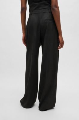 Regular-fit trousers in pinstripe stretch fabric, Patterned