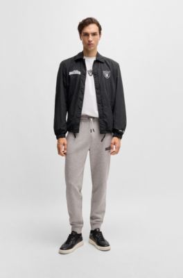 BOSS x NFL water-repellent jacket with embroidered branding, Raiders