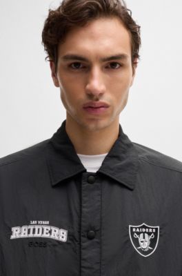 BOSS x NFL water-repellent jacket with embroidered branding, Raiders