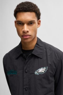 BOSS x NFL water-repellent jacket with embroidered branding, Eagles