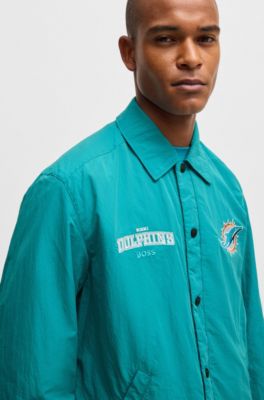 BOSS x NFL water-repellent jacket with embroidered branding, Dolphins